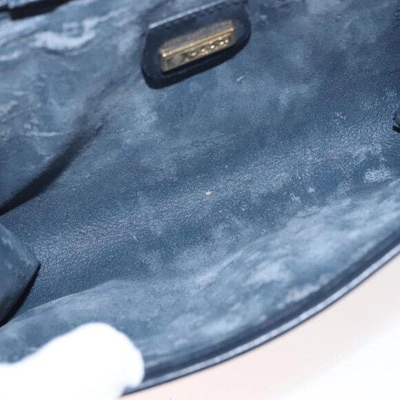 GUCCI Micro GG Supreme Shoulder Bag PVC Navy Gold 004 89 1041 Auth 144072 - Picture 12 of 15